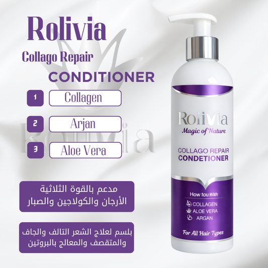 Rolivia Collago Repair Conditioner bottle with product details on a white background