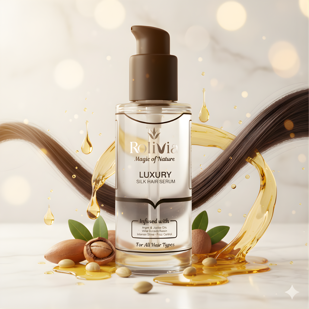 سيروم روليفيا الحريري للشعر بالارجان والجوجوبا – 100 مل | Luxury Silk Hair Serum