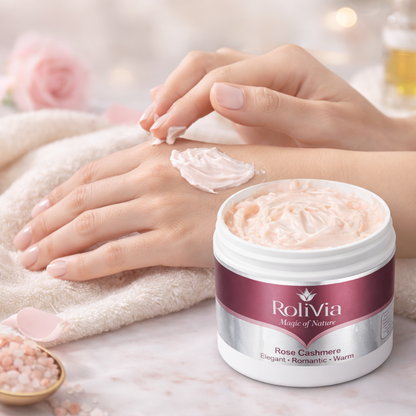 زبدة روليفيا روز كاشمير لتعطير وترطيب الجسم – 300 مل | Rose Cashmere Body Butter
