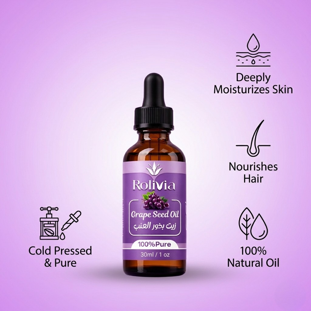 عرض 1+1 زيت بذور العنب روليفيا – 30 مل | Rolivia Pure Oils